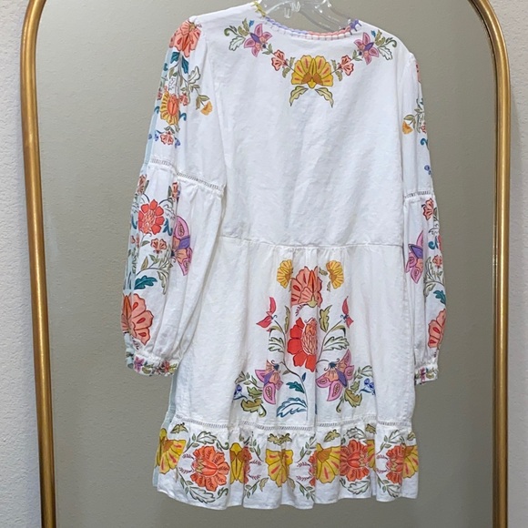 Farm Rio Floral Insects Mini Dress Size L - Picture 10 of 12